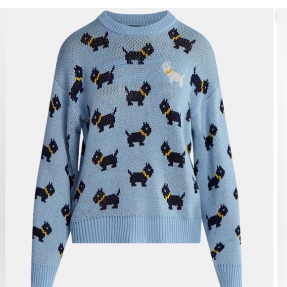 Stranger Things Sweaters - Netflix Stranger Things Scottie Dog Blue Sweater Erica No Boundaries 80s Retro